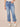 Mid Blue Denim Absolution Mid Rise Double Layer Split Fray Hem Kick Flare Jean