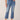 Mid Blue Denim Absolution Mid Rise Repreve Split Double Layer Fray Kick Flare Hem Petite Jeans