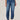 Blue Denim "Ab"solution Skyrise Angled Pocket Pleat Hem Barrel Leg Pant Jeans