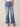 Mid Blue Denim Absolution Skyrise Distressed Scallop Hem Wide Leg Jeans