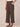 Brown Ableisure Skyrise Pull On Waist Side Panel Dart Seams Knit Wide Leg Pant