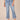 Light Blue Denim Absolution High Rise Center Seam Slit Hem Kick Flare Petite Jean