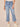 Light Blue Denim Absolution High Rise Center Seam Slit Hem Kick Flare Petite Jean