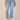 Light Blue Denim Absolution High Rise Center Seam Slit Hem Kick Flare Jean