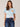 "Island Sky Multi Short Sleeve Placement Print Scoop Neck Knit Petite Boyfriend Tee Top "