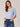 Celeste Sky Elbow Puff Sleeve Smock Armhole Scoop Neck Metallic Printed Knit Top