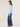 Regatta Blue Three Quarter Ruffle Edge Blouson Sleeve Half Button Down Placket Pintuck Insert Yoke Ruffle Edge Split V-Neck Woven Mixed Media Petite Top