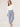 Heather Ecru Three Quarter Blouson Puff Sleeve Mixed Media Yoke Wide V-Neck Knit Top