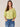 Citron Elbow Banded Drop Shoulder Blouson Sleeve Leafy Print Scoop Neck Knit Top