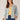 Chambray Blue Autumn Sunset Multi Three Quarter Blouson Sleeve Open Front Crochet Trim Reversible Abstract Print Round Neck Side Pocket Woven Jacket