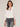 Shell Three Quarter Blouson Sleeve Ruffle Edge V-Neck Ruched Yoke Button Down Lace Placket Woven Top 