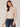 Heather Jute Long Flounce Blouson Sleeve Smock Mock Neck Printed Knit Top