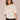 Heather Off White Multi Elbow Dolman Surplus Sleeve Mock Neck Seaming Detail Banded Hem Knit Top