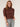 Chocolate Brown Dotimal Elbow Puff Sleeve Printed Turtleneck Knit Top