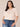 Cream Peach Multi Elbow Puff Blouson Sleeve Keyhole Printed Ruched Crew Neck Plus Size Knit Top