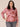 Blush Mauve Roasted Pecan Long Blouson Sleeve Mock Neck Side Overlap Rounded Hem Printed Plus Size Sweater