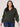 Bronze Green Long Blouson Sleeve Johnny Collar Cascading Fringe Plus Size Sweater