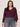 Heather Wineberry Long Blouson Sleeve Sweetheart Neck Knit Plus Size Top