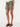 Olive Multi Skyrise Striped Paper Bag Tie Waist Fray Hem Shorts