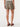 Olive Multi Skyrise Striped Paper Bag Tie Waist Fray Hem Shorts